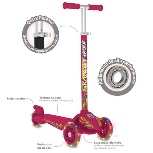 Patinete Skatenet Max - Led Bandeirante