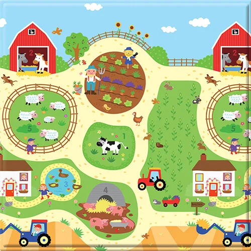 Tapete Baby Play Mat Busy Farm 125 x 125cm