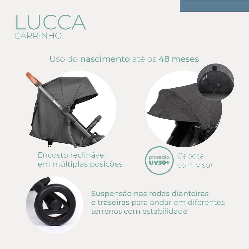 Carrinho de passeio Lucca - Infanti (0 a 22kg)
